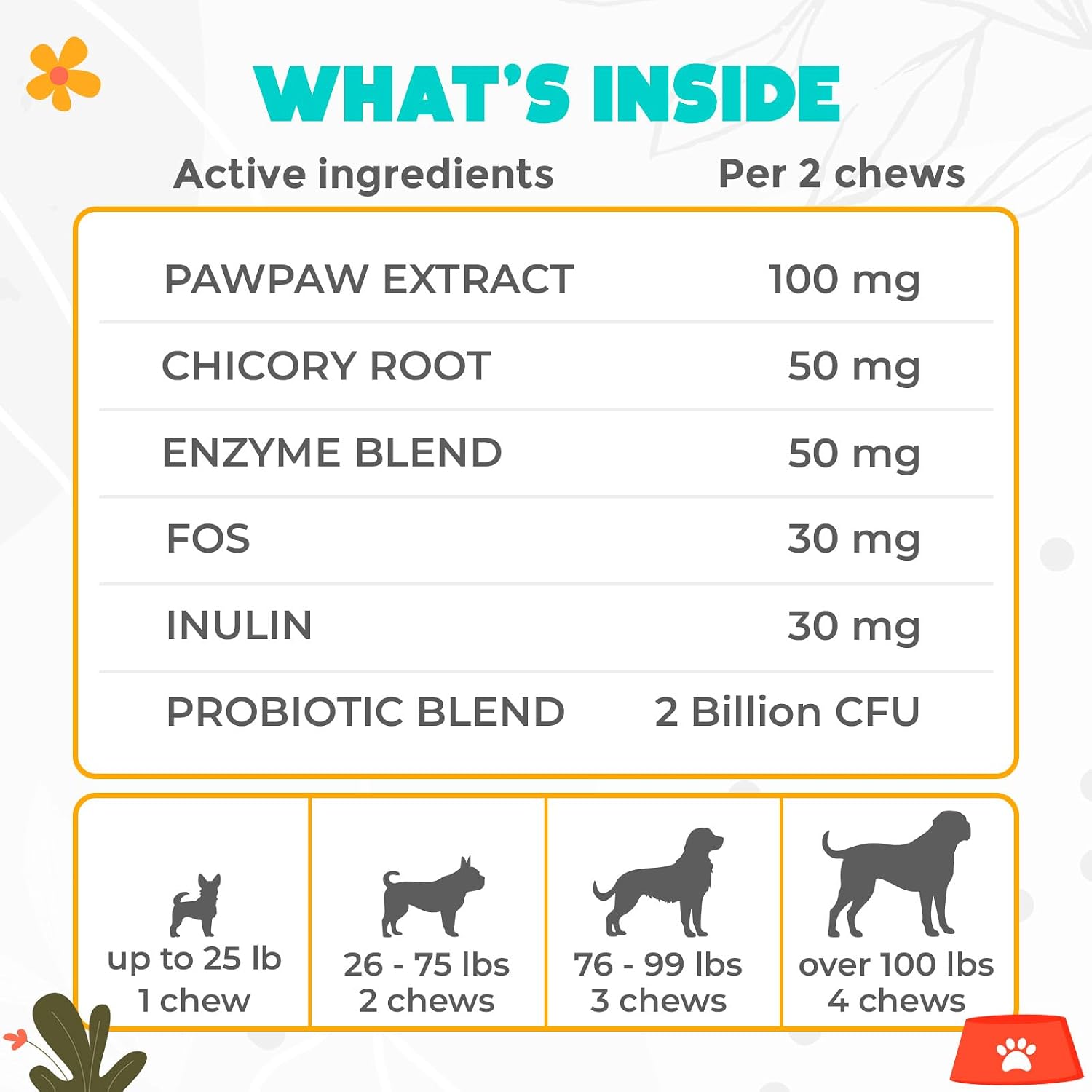 Probióticos para perros en masticables - 60 unidades - Apoyo digestivo y salud intestinal - Sabor a ternera