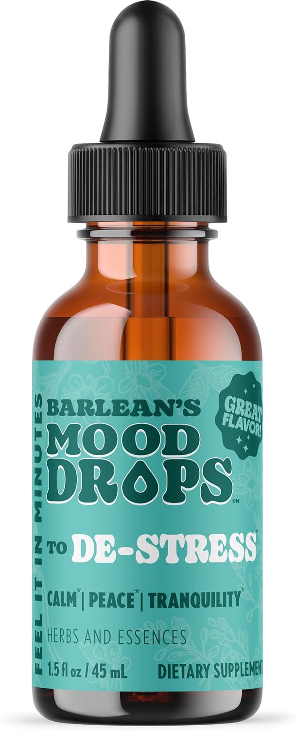 Barlean's Mood Booster Supplement, L-Theanine y Shilajit, Gotas Líquidas para Hombres y Mujeres, 1.5 oz