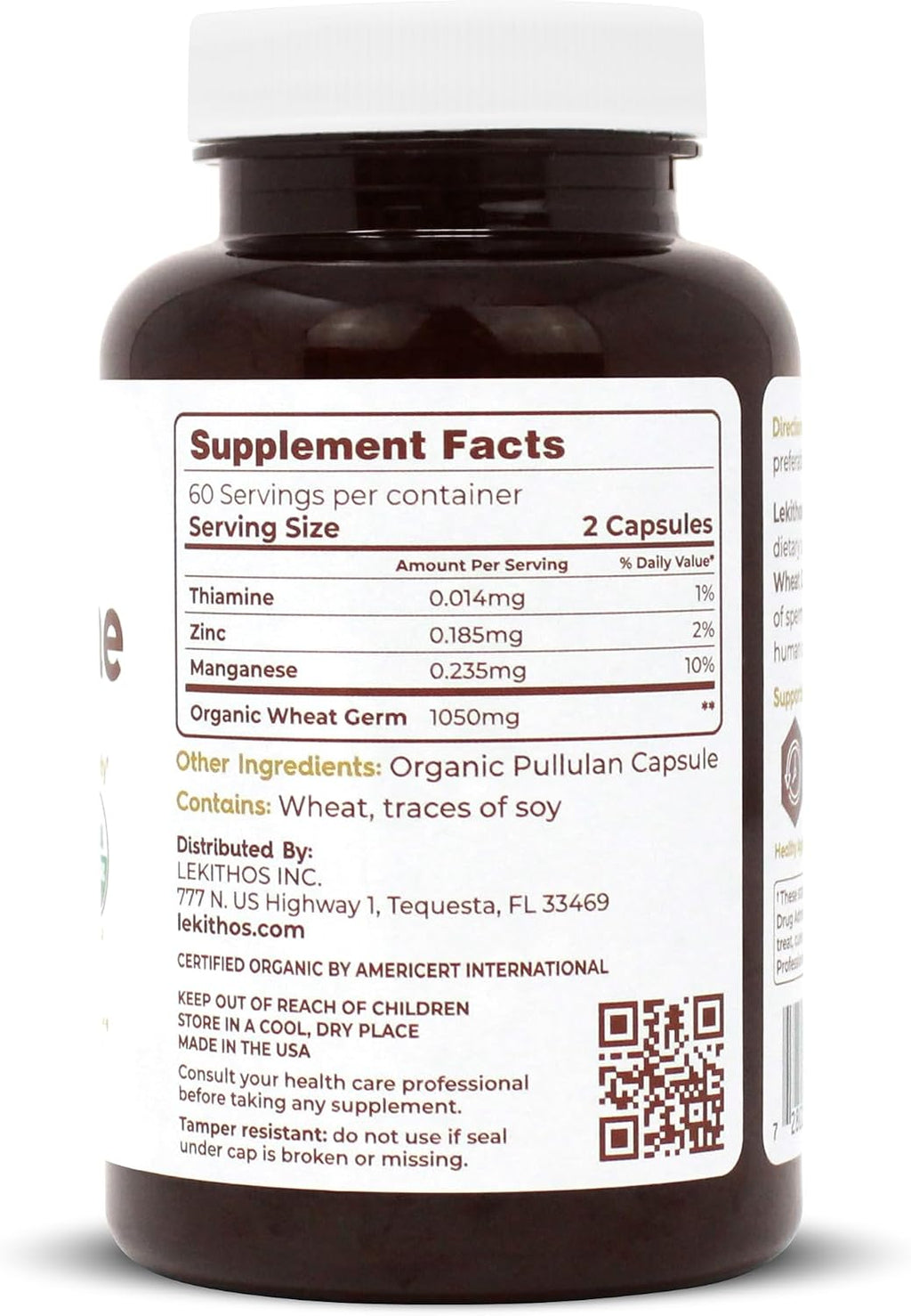 Lekithos Cápsulas de Espermidina Orgánica | Extracto de Germen de Trigo | Renovación Celular | 1050 mg por Dosis | Vegano, Sin OGM | 120 Cápsulas