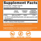 Doctor's Best Metilfolato 800 mcg - 60 Cápsulas Vegetales