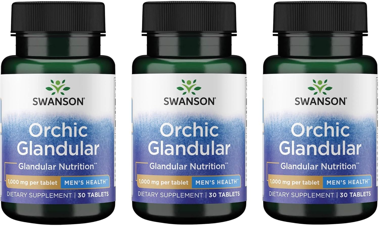 Swanson Orchic Glandular - Salud Masculina 1 g, 30 Comprimidos (Paquete de 2)