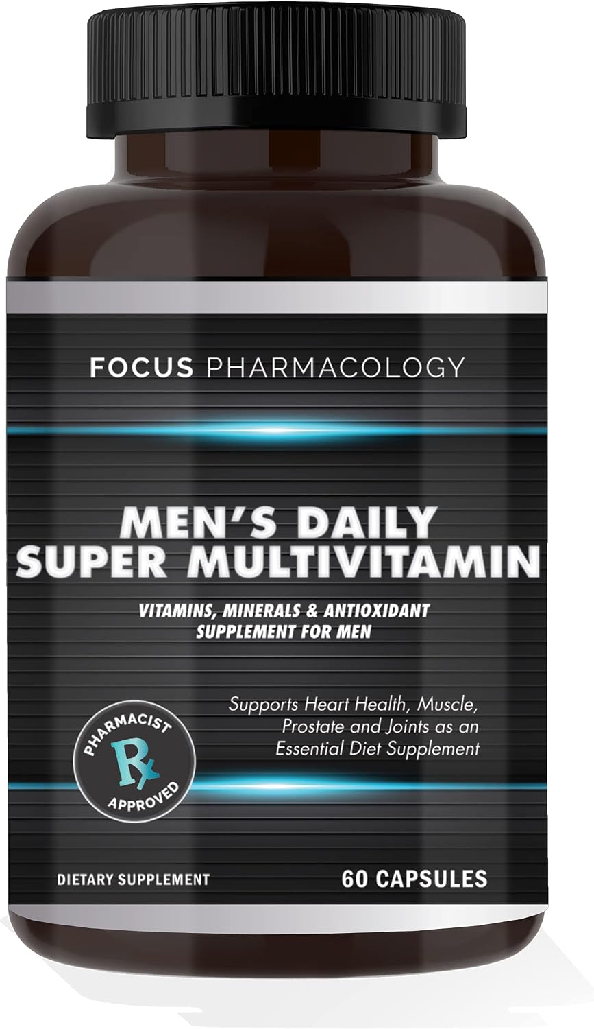 Focus Pharmacology Men's Daily Super Multi-Vitamin para Hombres - 60 Cápsulas