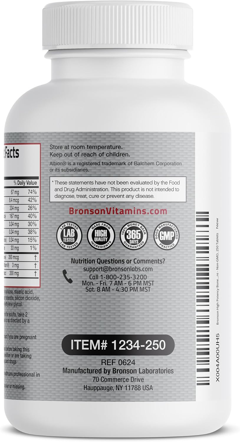 Bronson Complejo Óseo Bone Health & Strength, 250 comprimidos