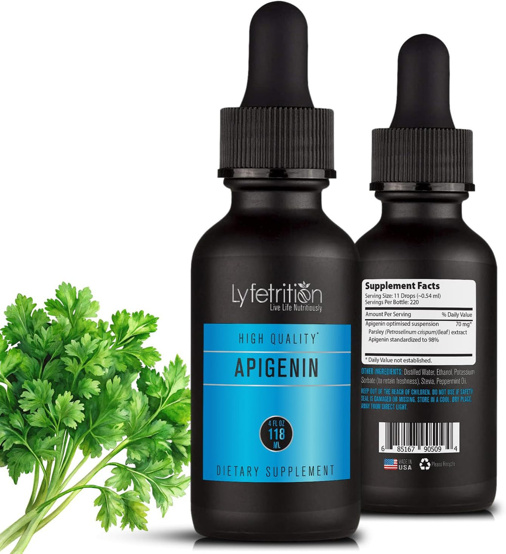 Lyfetrition Apigenina 70mg - Suplemento Líquido (118 ml, 220 dosis)