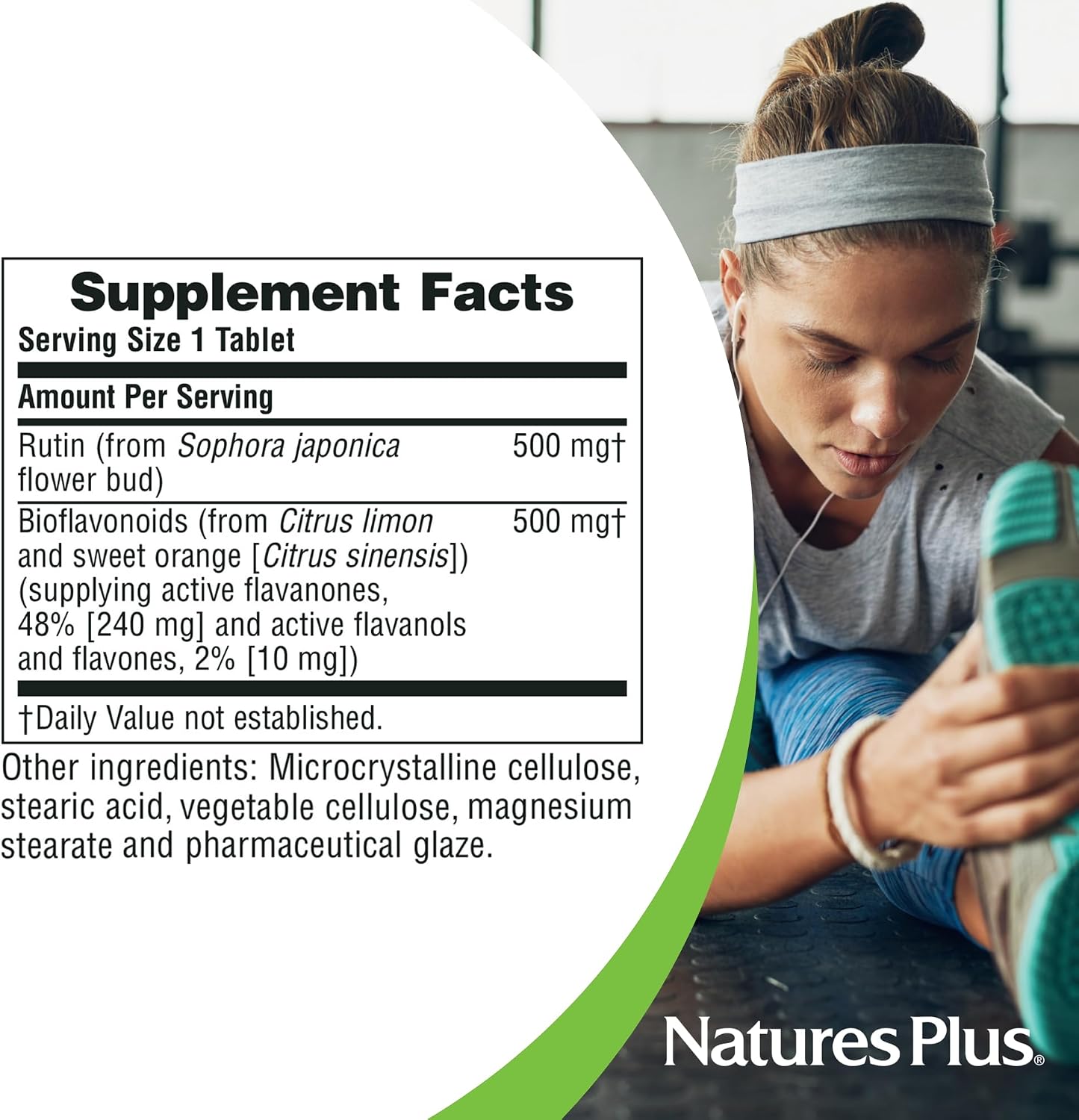 NaturesPlus Biorutin 1000 mg - 90 comprimidos - Bioflavonoides y complejo de rutina