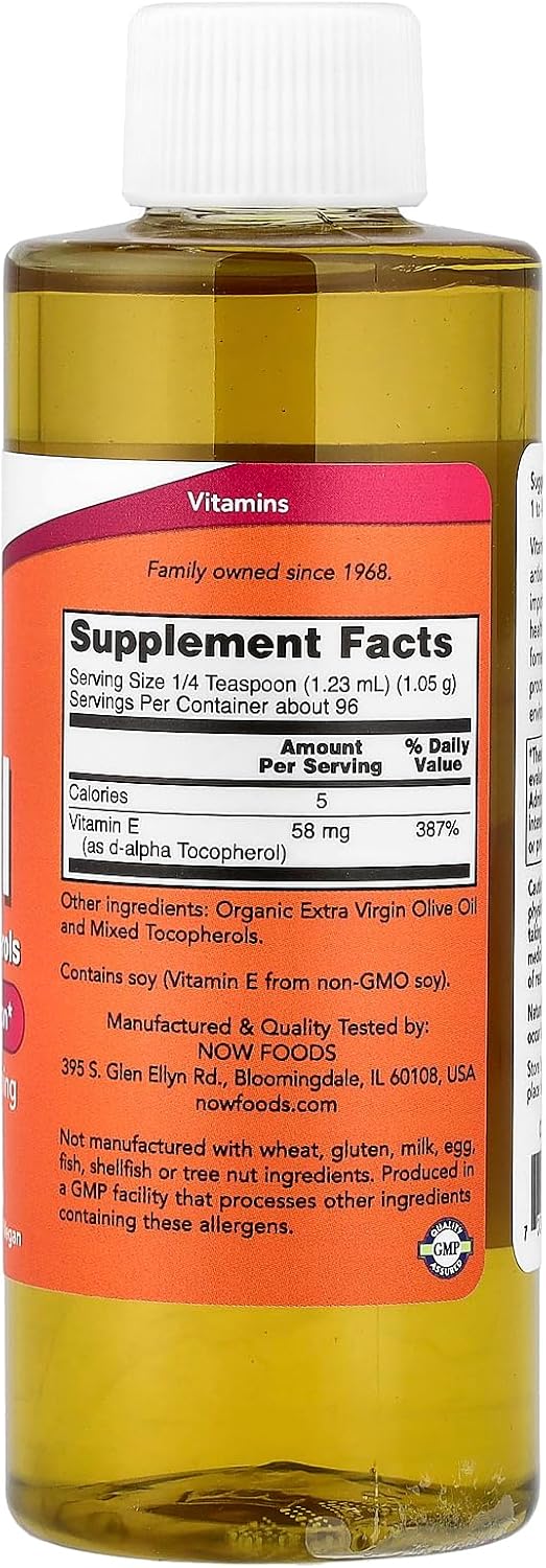 NOW Foods – Vitamina E Líquida 80% Tocoferoles Mixtos, 118 ml