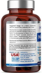 Health Genesis B-3 Nicotinamida 500 mg, 100 Cápsulas - Sin Rubor