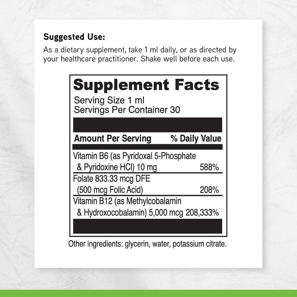 DAVINCI Labs B-12 MC Líquido - Suplemento de Vitamina B12, B6 y Folato - 30 ml
