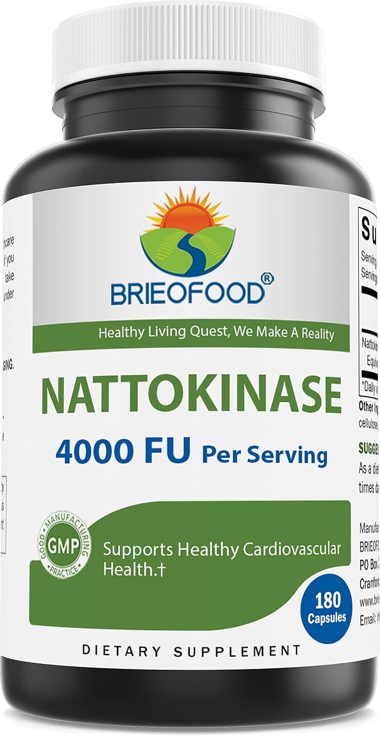 Brieofood Nattokinase 4000 FU - 180 Cápsulas - Apoyo a la Circulación