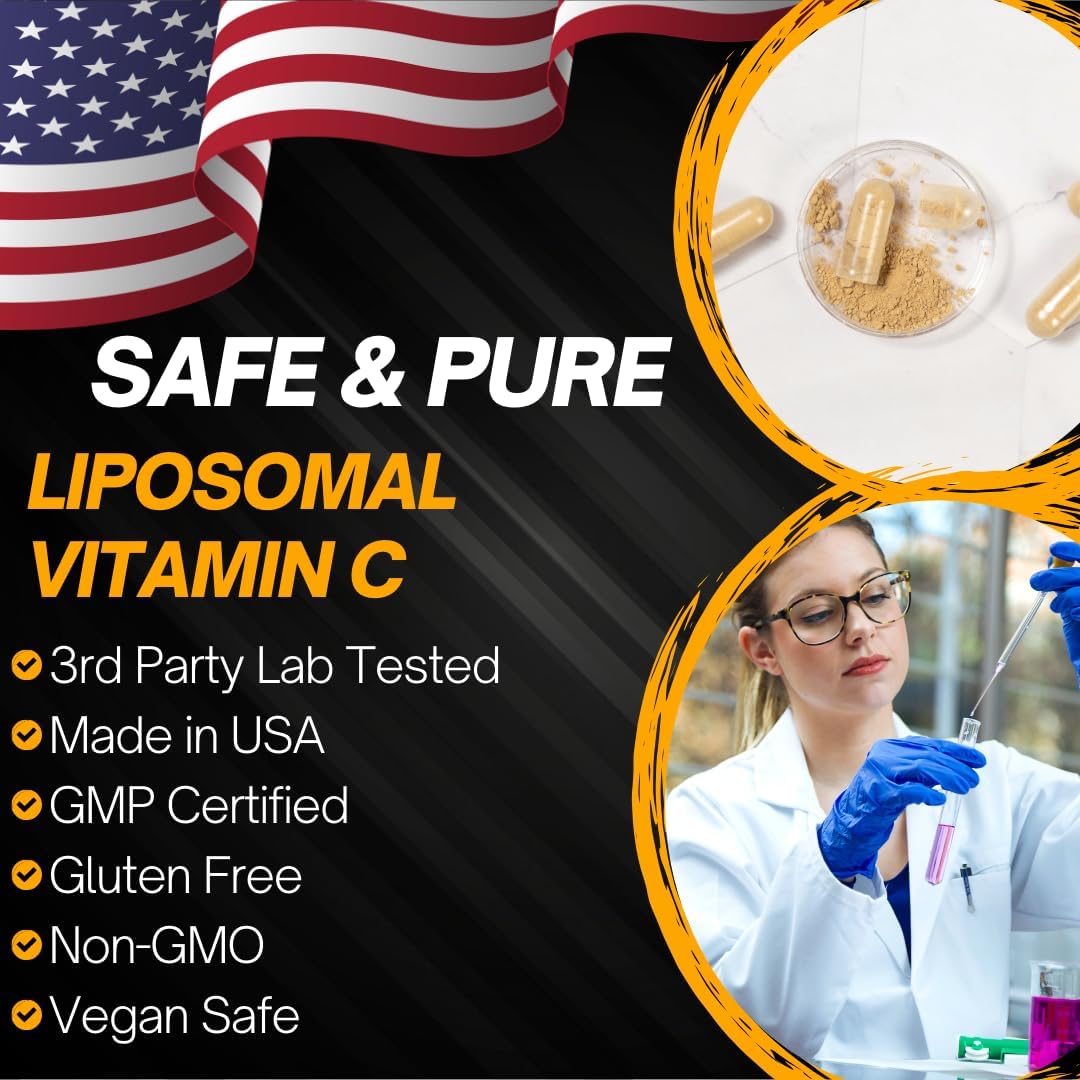 Advanced Bionetix Liposomal Vitamin C - 120 Cápsulas de 1000 mg - LipoQuil-C™ Tecnología de Absorción Mejorada