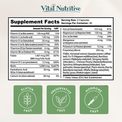 VITAL NUTRITIVE Vital Hair Complex – Biotina y Vitaminas B para Cabello, Piel y Uñas – Image 7