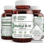 Natural Nutra Metil B12 1000mcg - 100 Comprimidos Sublinguales Veganos Sabor a Bayas