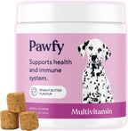 Pawfy Multivitamínicos para Perros 15 en 1 | Vitaminas para Piel y Pelaje | Apoyo para Perros Mayores | 30 Comprimidos