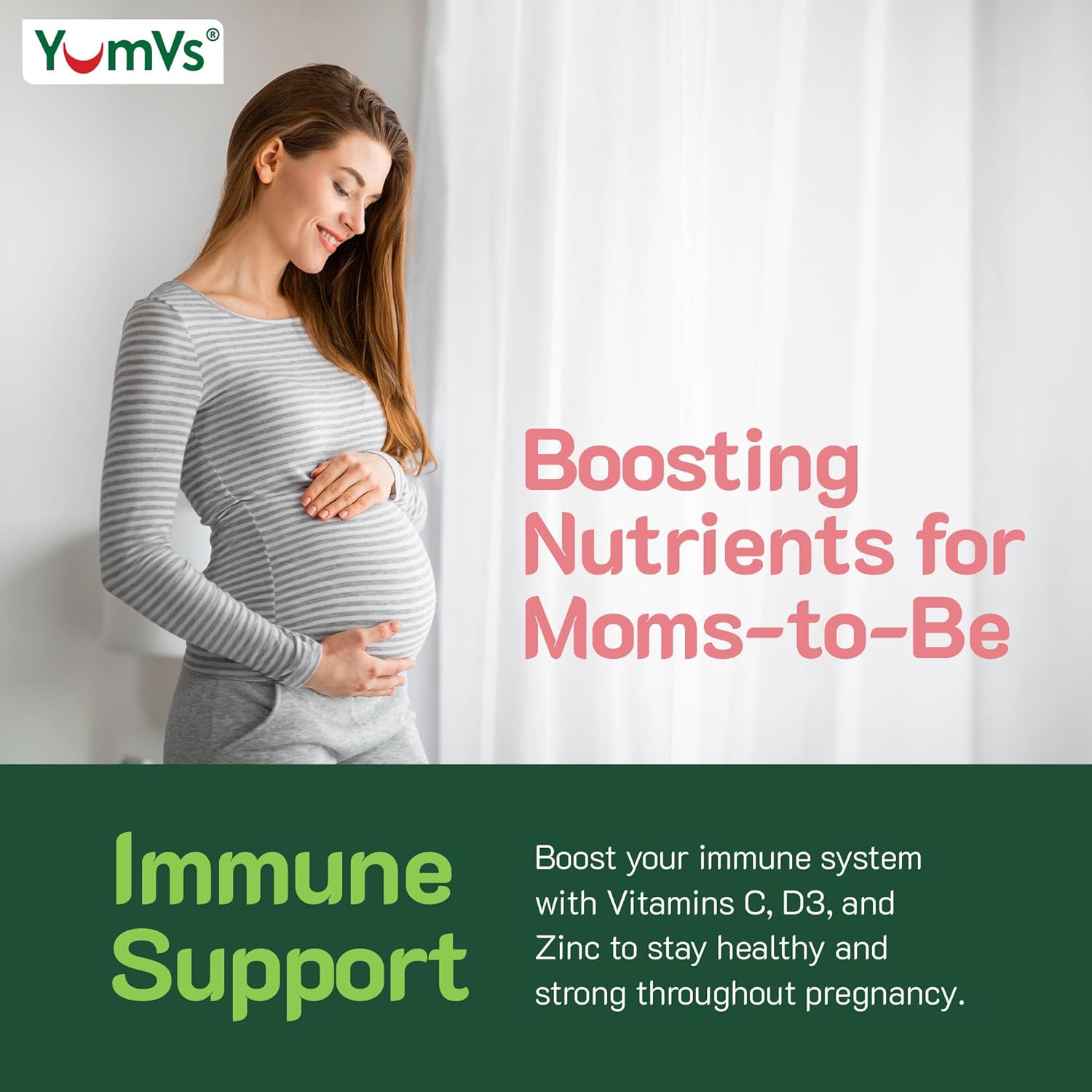 YumVs Gominolas Prenatales con Ácido Fólico, Hierro y Colina - 60 Gominolas