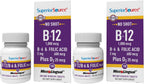 Superior Source No Shot Vitamina B12 Cianocobalamina 1000 mcg con B6, Ácido Fólico y Vitamina D3 1000 UI - 100 Comprimidos Sublinguales