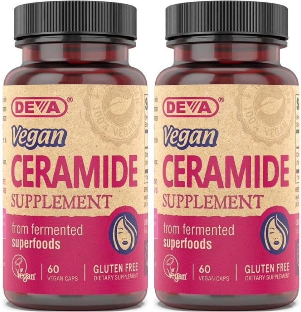 DEVA Vegan Ceramide Skin Support, 120 Tablets (2 Bottles of 60)