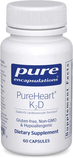Pure Encapsulations PureHeart K2D - Vitamina D3 y K2 con MK-7 - 60 Cápsulas