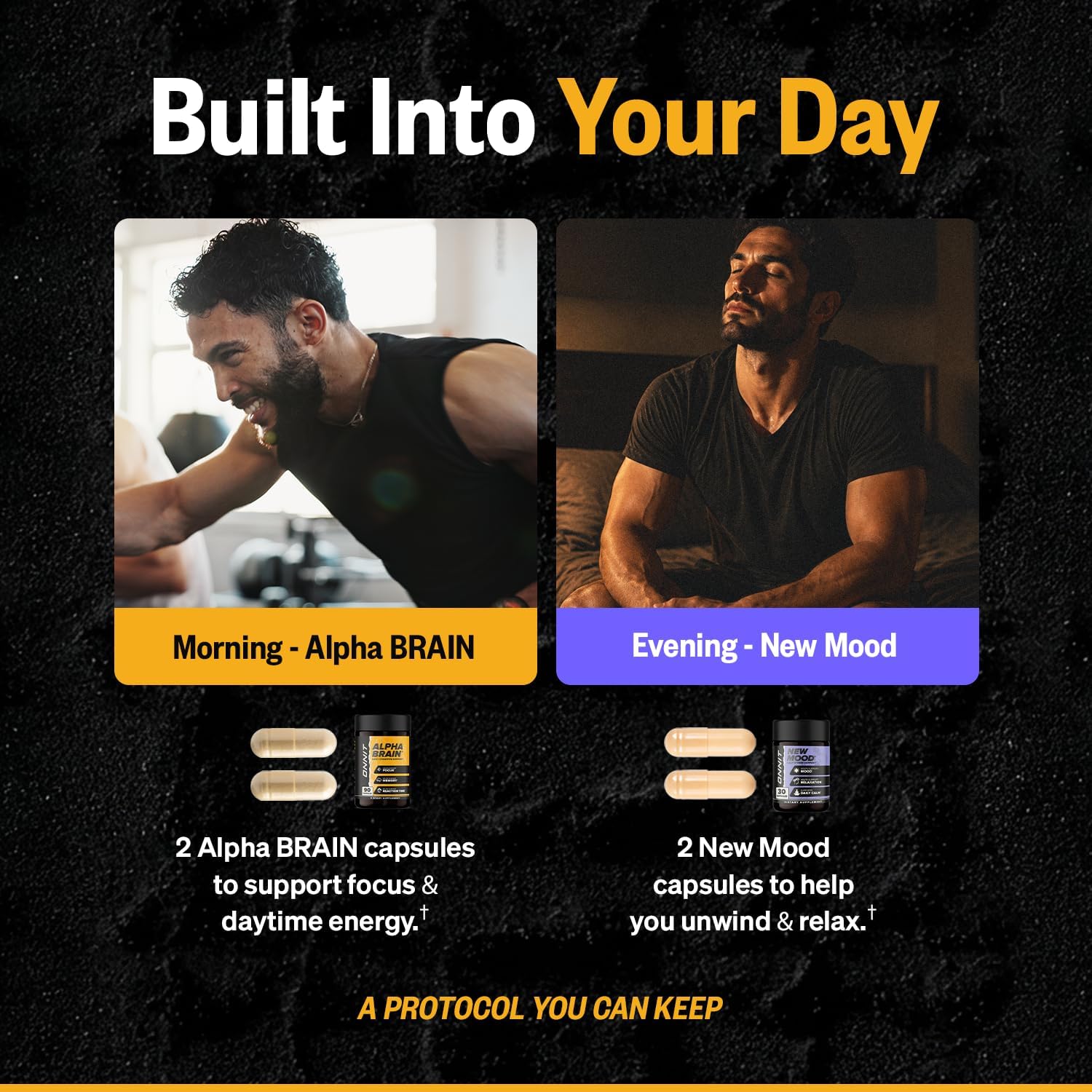 ONNIT Pack Cognitivo y Estado de Ánimo: Alpha Brain (90 cápsulas) + New Mood (60 cápsulas)