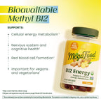 MegaFood Vitamina B12 Energy Gummies - Vegano - Con Metil B12 - Jengibre - 70 Gominolas