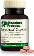 Standard Process Congaplex Chewable - Suplemento para el sistema inmunitario con vitamina A - Apoya la glándula del timo y la síntesis de proteínas - Sin lácteos ni soja - 90 comprimidos (30 porciones)
