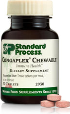 Standard Process Congaplex Chewable - Suplemento para el sistema inmunitario con vitamina A - Apoya la glándula del timo y la síntesis de proteínas - Sin lácteos ni soja - 90 comprimidos (30 porciones)