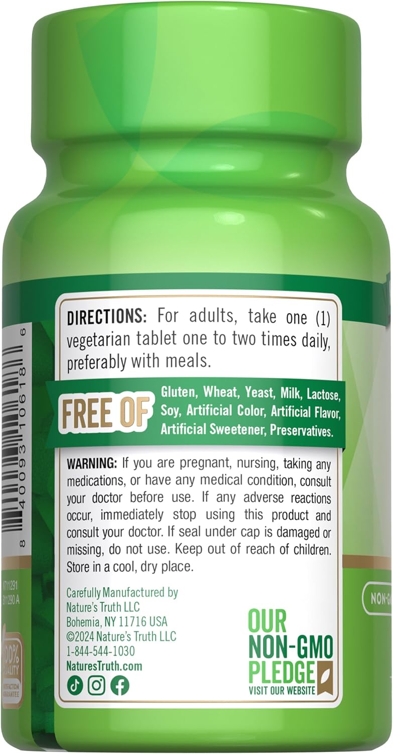 Nature's Truth Vitamina D3 400 UI (10 mcg) 100 Comprimidos Vegetarianos