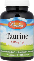 Carlson Taurina, Aminoácido de Forma Libre, 1000 mg, 100 Cápsulas