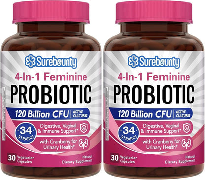 Probióticos para Mujeres, 120 mil millones UFC, 34 cepas, Prebióticos, Enzimas Digestivas, Arándano rojo, 4-en-1 Probiótico – Image 8