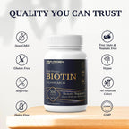 Puregen Labs Biotina 10.000 mcg – 360 Comprimidos Vegetarianos – Apoyo para Cabello, Piel y Uñas
