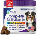 Multivitamínico Masticable para Perros 22 en 1 - Con Mejillón de Labios Verdes y Omega-3 - 60 Masticables Sabor Ternera