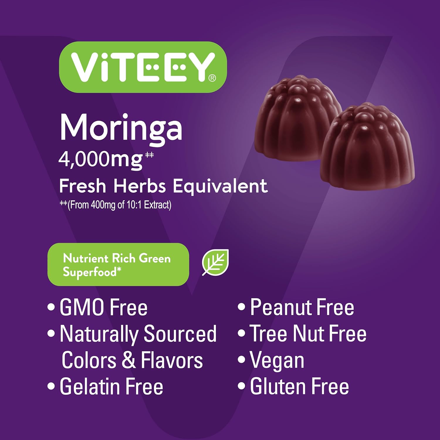 Viteey Moringa Gummies - 4000mg (Extracto 10:1) - 60 Gominolas