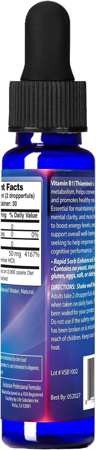 Dr's Advantage Vitamina B1 Líquida 60ml – Tiamina para Energía y Metabolismo