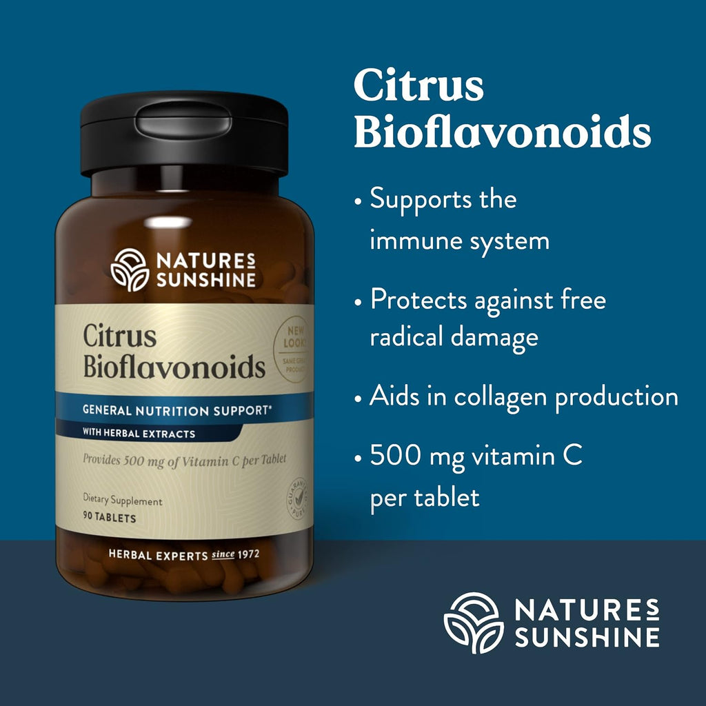 Nature's Sunshine Vitamina C con Bioflavonoides Cítricos 500 mg, 90 Comprimidos