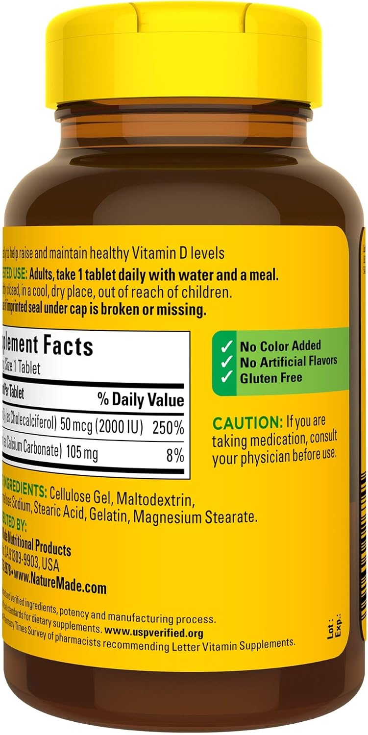 Nature Made Vitamina D3 2000 IU – 220 Comprimidos