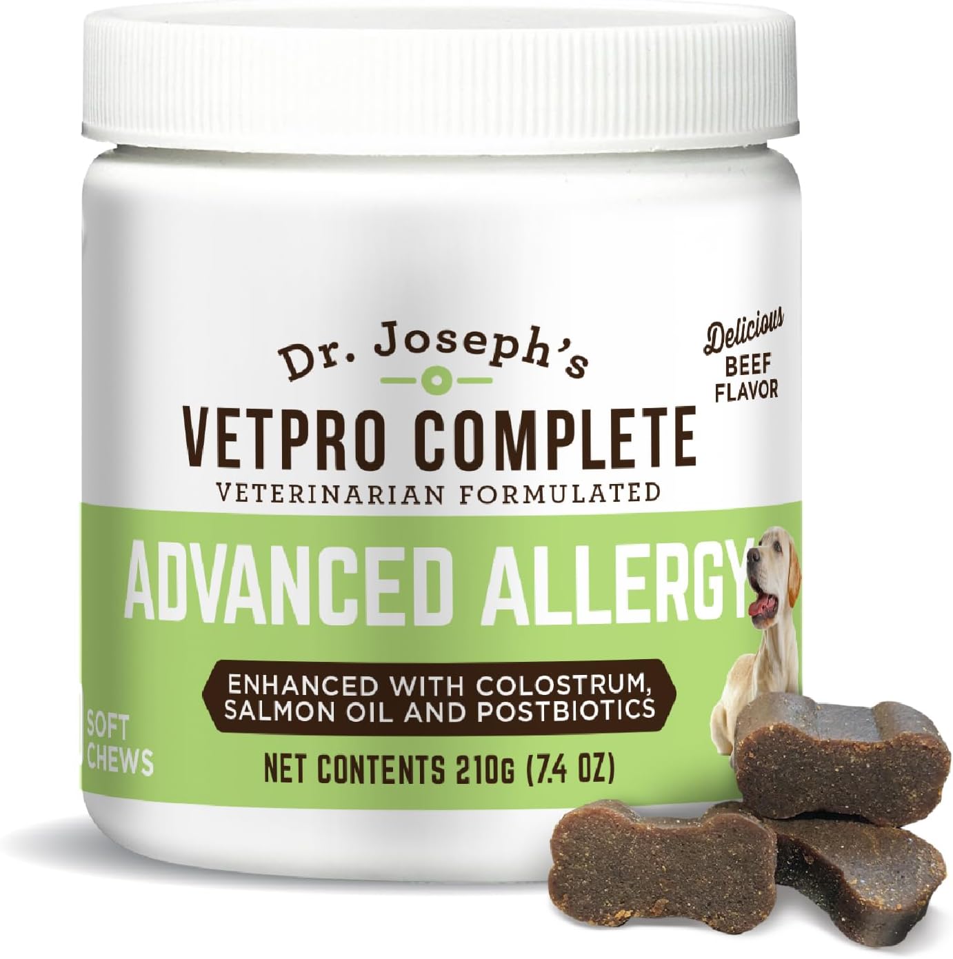 VetPro Advanced Apoyo para Alergias y Picor en Perros - Alivia Alergias Estacionales, Picor en la Piel e Inmunidad - Enriquecido con Aceite de Salmón, Probióticos y Calostro
