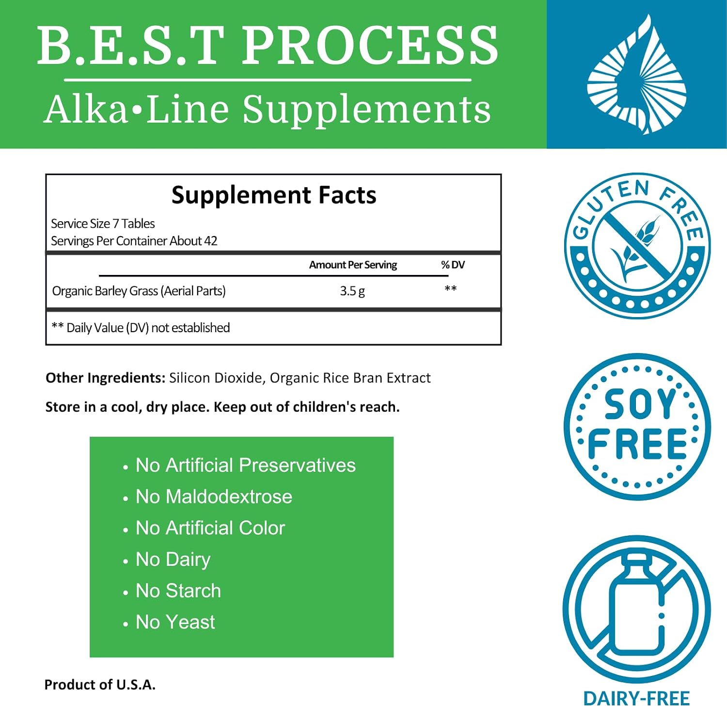 Alka•Green Tablets - Suplemento Orgánico de Cebada - Morter HealthSystem