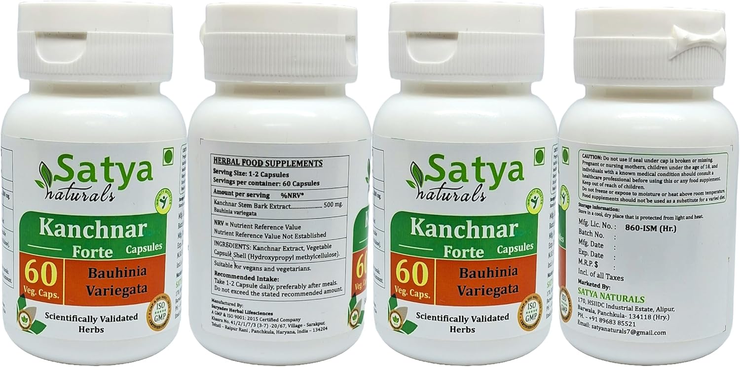 Kanchnar Forte 500 mg - 60 Cápsulas Veganas - Satya Naturals
