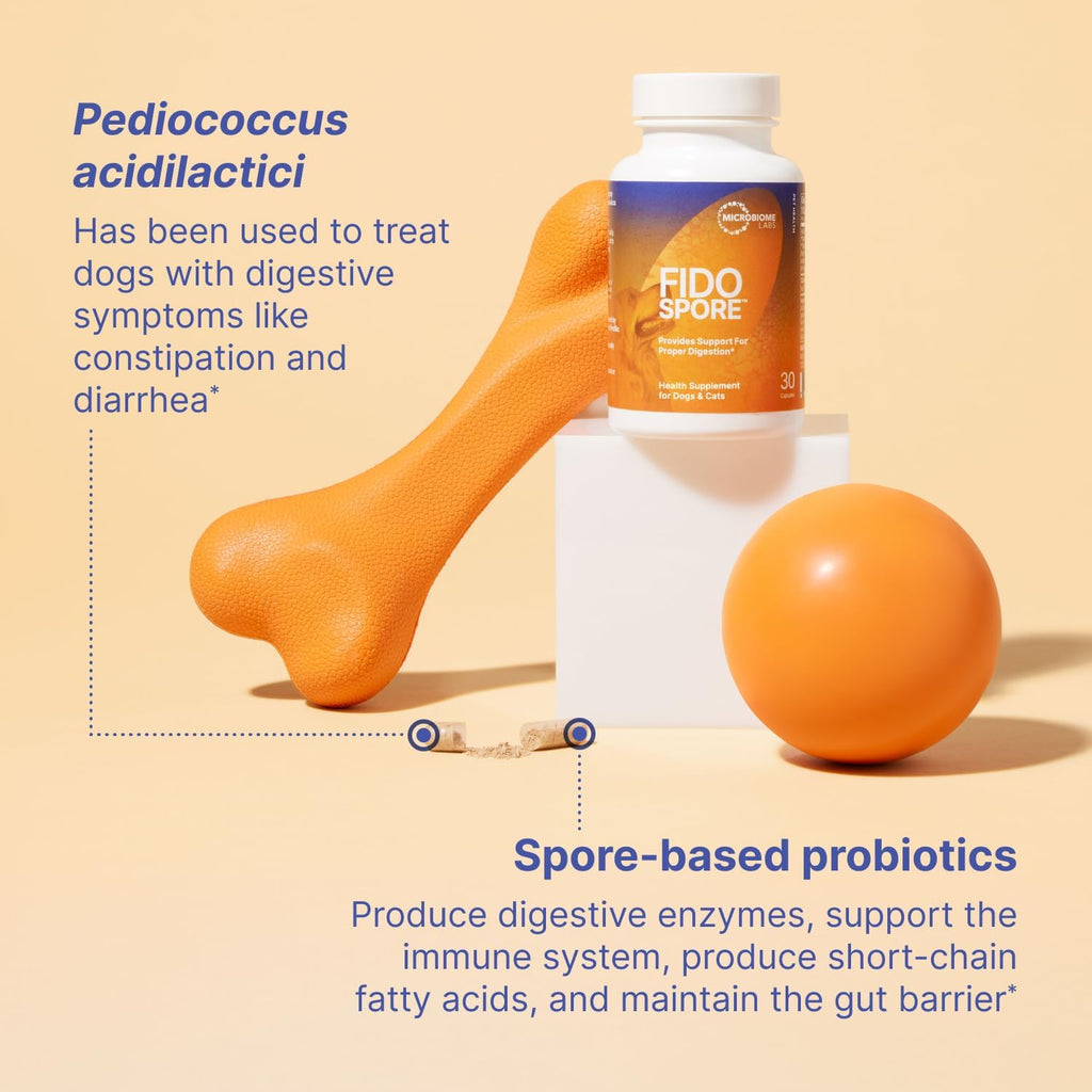 Fidospore Probióticos para Perros - Salud Digestiva e Inmunidad - 30 Cápsulas