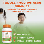MARYRUTH'S Sugar Free Vitamin Gummies for Kids Age 2 | 2 Month Supply Multivitamin with Vitamin C, D3, Zinc | 1 Gummy Per Day | Toddler Vitamins | Sugar Free | Vegan | Non GMO | 60 Count