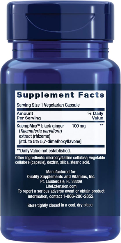 Life Extension Male Vascular Sexual Support, Jengibre Negro, 30 Cápsulas Vegetarianas – Image 2