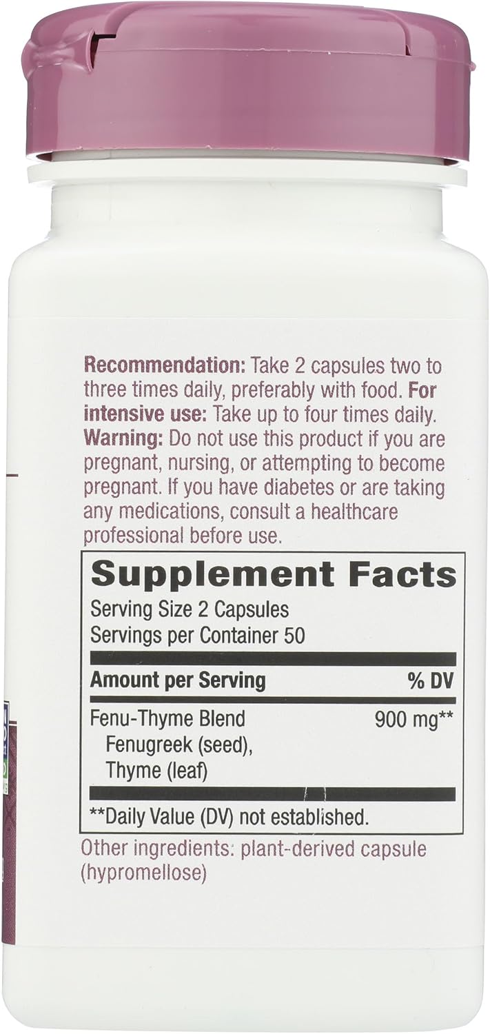 Nature's Way Fenu-Thyme, 900 mg por ración, 100 cápsulas vegetales