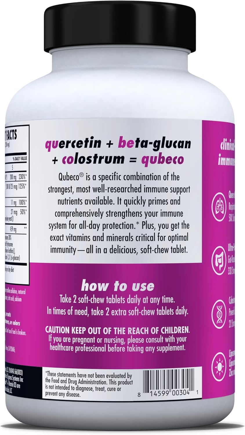 HEALTH DIRECT - Qubeco Immune Support, 56 Comprimidos Masticables Sabor Piña