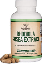 Rhodiola Rosea 500mg, 120 Cápsulas Veganas - Extracto Estandarizado (3% Salidrósidos, 1% Rosavinas) by Double Wood