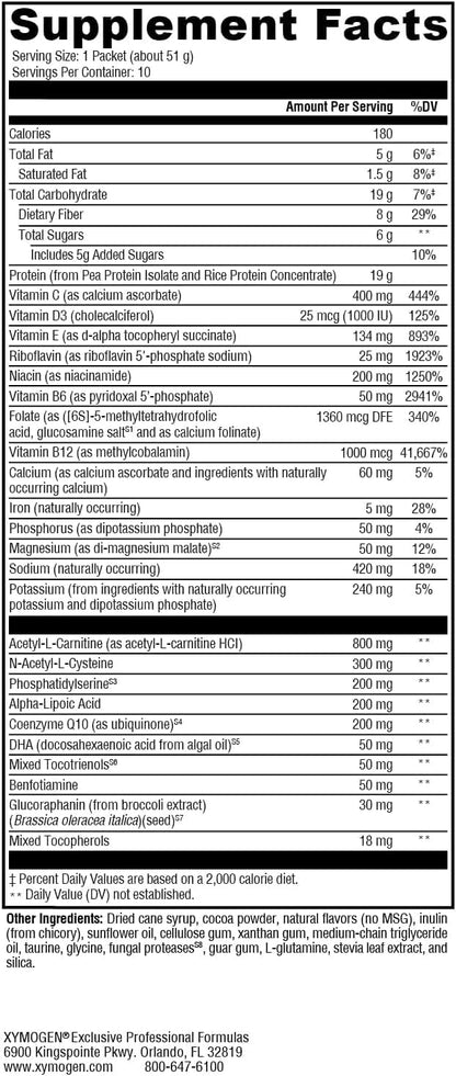 XYMOGEN BrainSustain - 19 g Pea & Rice – Vitaminas del grupo B (B6, B12, ácido fólico, etc.): Contribuyen al – Image 2