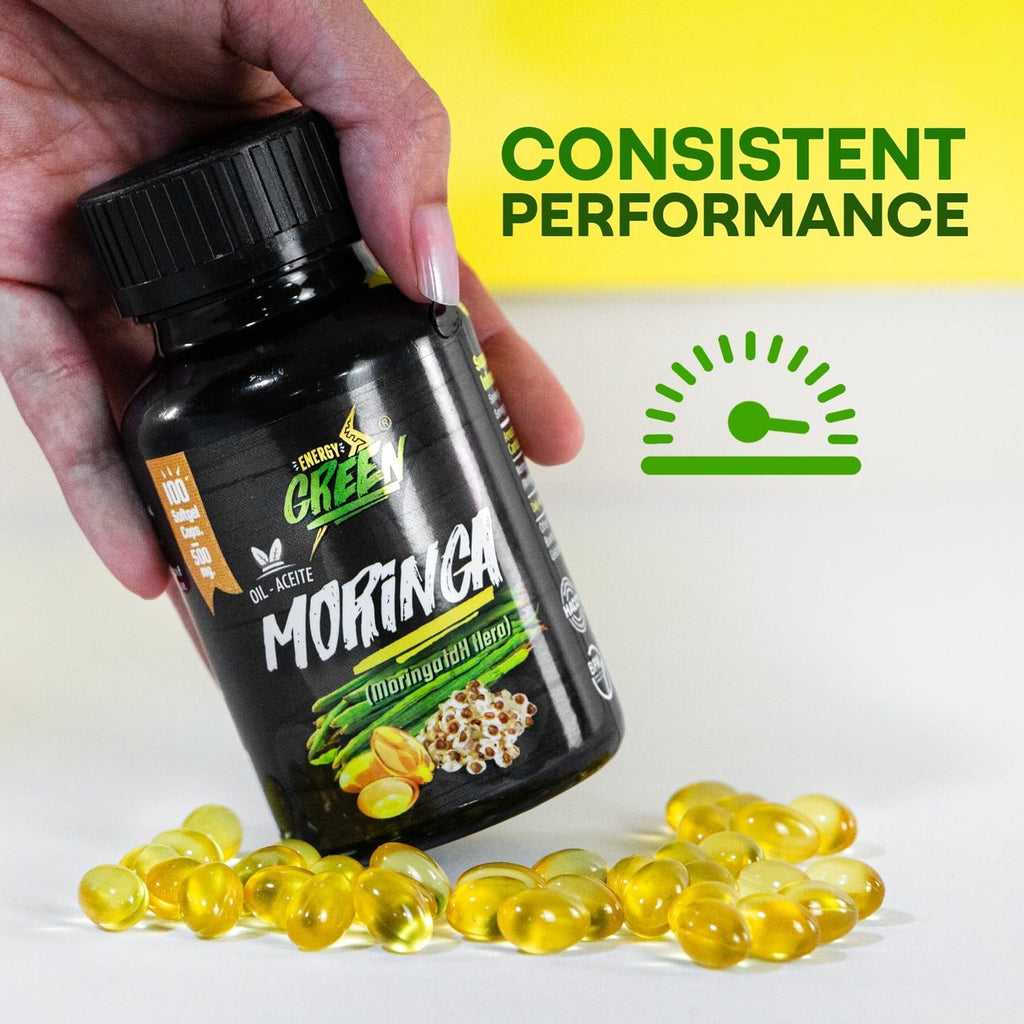 Aceite de Semillas de Moringa en Cápsulas Blandas, 100% Puro, Prensado en Frío, Vegano, No-GMO, 1000mg por Dosis – 100 Cápsulas