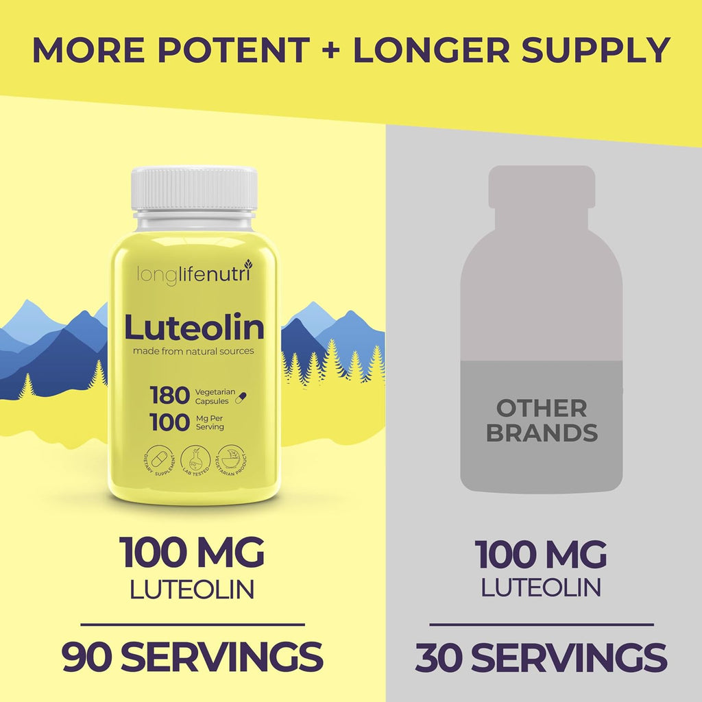 Luteolina 100mg - 180 Cápsulas Veganas - LongLifeNutri