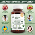 Natural Nutra Vitamina K2 Full Spectrum, 75 mcg, 180 Cápsulas (3 Envases de 60)