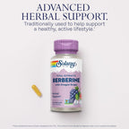 SOLARAY Berberina 250 mg con Berberina HCI y Uva de Oregón - 60 Cápsulas Veganas