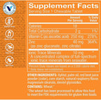 The Vitamin Shoppe Chewable Zinc with Vitamin C - Immune Defense | Raspberry Flavor | 60 Chewables