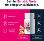 BariatricPal Multivitamin ONE Multivitamínico Bariátrico con 45 mg de Hierro, 90 Cápsulas (3 Meses)